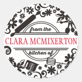 ベーキング料理器具のキッチンから花 ラウンドシール