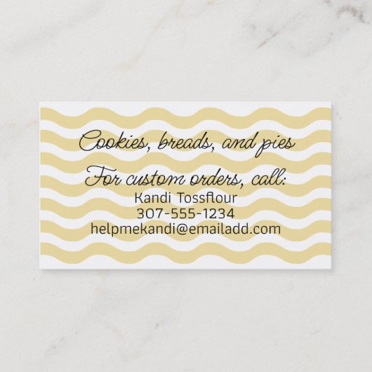 ベーキング料理妖精ウィスクデザート名刺 名刺 (裏面)