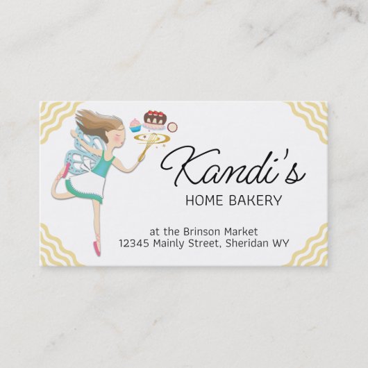 ベーキング料理妖精ウィスクデザート名刺 名刺 (正面)