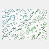 ベーキング料理用具とフードブラックモダンベーカー ラッピングペーパーシート (正面2)