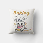 ベーキング猫おいしいグッドデザイン – かわいい猫ベーキング クッション (裏面)