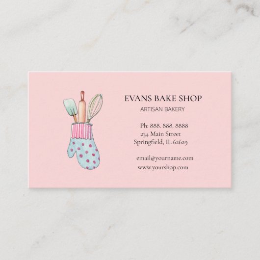 ベーキング用品&ミッテンピンクベーカリーの名刺 名刺 (正面)