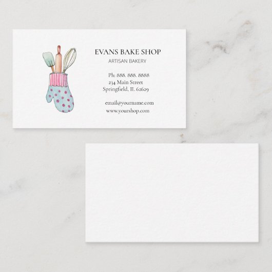 ベーキング用品・ミッテンベーカリーの名刺 名刺 (正面/裏面)