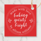 ベーキング素朴スピリッツ明るいクリスマスホリデーレッド フェイバータグ (裏面)