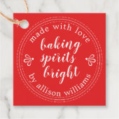 ベーキング素朴スピリッツ明るいクリスマスホリデーレッド フェイバータグ (正面)