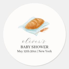 ベーキング素朴パンのオーブンの赤ちゃんシャワー ラウンドシール