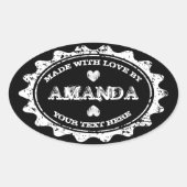 ベーキング製品の愛カスタムのステッカーで作られる 楕円形シール (正面)