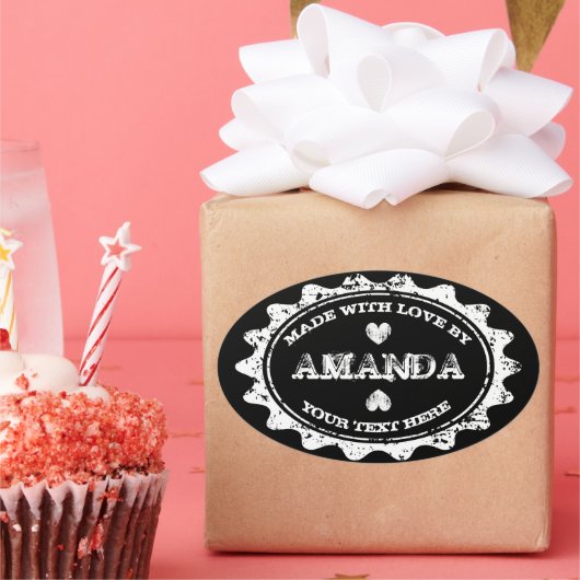 ベーキング製品の愛カスタムのステッカーで作られる 楕円形シール (パーティー)