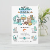 ベーキング誕生日パーティガーリー料理誕生日パーティ 招待状 (スタンド正面)