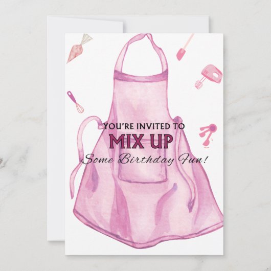 ベーキング誕生日パーティガーリー料理誕生日パーティ 招待状 (裏面)
