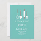 ベーキング誕生日パーティツール招待状 招待状 (正面)