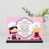 ベーキング誕生日パーティーの招待 招待状 (スタンド正面)