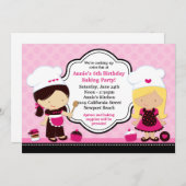 ベーキング誕生日パーティーの招待 招待状 (正面/裏面)