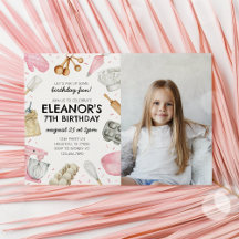 ベーキング誕生日フォト招待状カップケーキ招待状