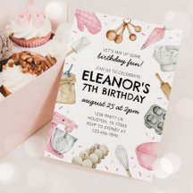 ベーキング誕生日招待状カップケーキ招待状