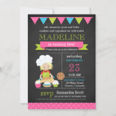 ベーキング誕生日 | ケーキ飾誕生日 招待状 (正面)