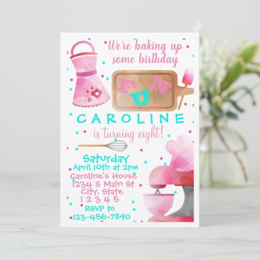 ベーキング誕生日 招待状 (スタンド正面)