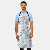 ベーキング道具と食べ物のパンモダンカー エプロン (着用した状態)