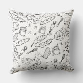 ベーキング道具と食べ物のパンモダンカー クッション (裏面)