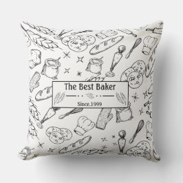 ベーキング道具と食べ物のパンモダンカー クッション