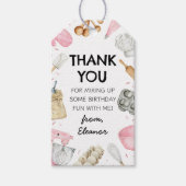 ベーキング飾カップケーキガール誕生日ありがとう ギフトタグ (正面)