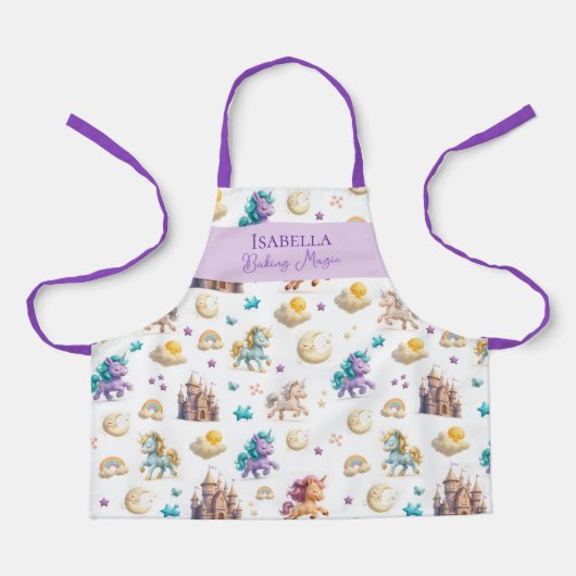 ベーキング魔法とユニコーンと城 エプロン (正面)