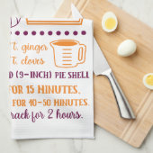 ベーキング、かぼちゃパイレシピキッチンタオル キッチンタオル (四つ折り)