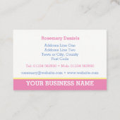 ベーキング&ケーキ作りコールカード。 名刺 (裏面)