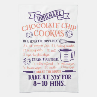 ベーキング、チョコレートチップクッキーレシピキッチンタオル キッチンタオル