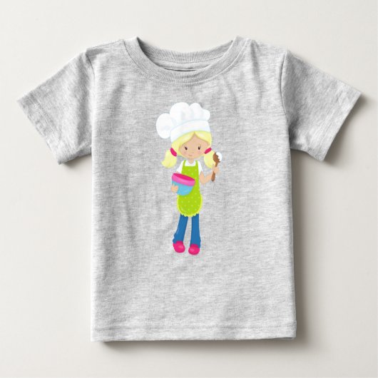 ベーキング,ベーカー,ベーカリー,かわいい女の子,ブロンドの髪 ベビーTシャツ (正面)