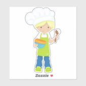 ベーキング,ベーカー,ベーカリー,エプロン,かわいい男の子,金髪 シール (シート)