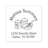 ベーキング – ミキシングボウル、ウィスカーアーチアドレス セルフインキングスタンプ (デザイン)