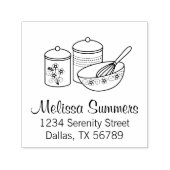 ベーキング – ミキシングボウル、ウィスカー、キャニスターアドレス セルフインキングスタンプ (デザイン)