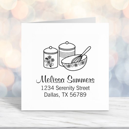 ベーキング – ミキシングボウル、ウィスカー、キャニスターアドレス セルフインキングスタンプ