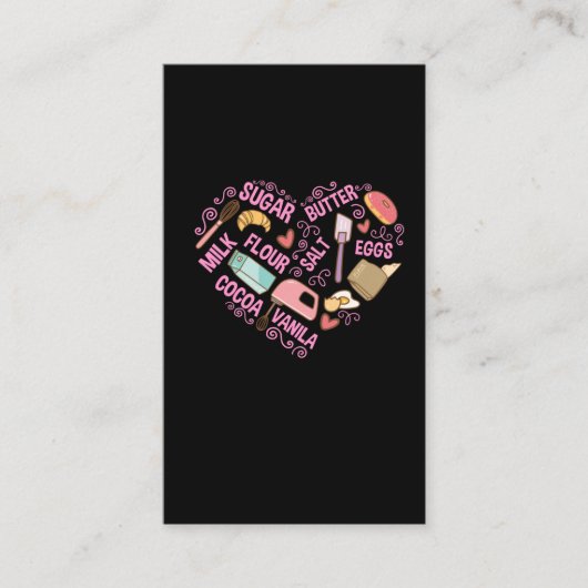 ベーキング·ラブ·ベイカー·ツール·パティシエ·バター·エッグス 名刺 (正面)