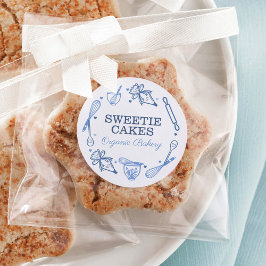 ベーキング&料理器具ネイビーブルー&ホワイト ラウンドシール