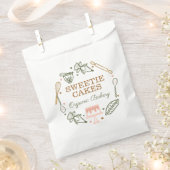 ベーキング&料理器具ピンク&オリーブグリーンベーカリー フェイバーバッグ (クリップ留めされた状態)