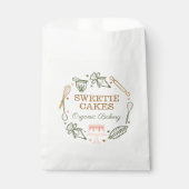 ベーキング&料理器具ピンク&オリーブグリーンベーカリー フェイバーバッグ (正面)