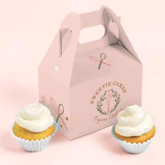 ベーキング&料理器具ピンク&オリーブグリーンベーカリー フェイバーボックス