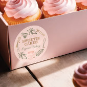 ベーキング&料理器具ピンク&オリーブグリーン ラウンドシール