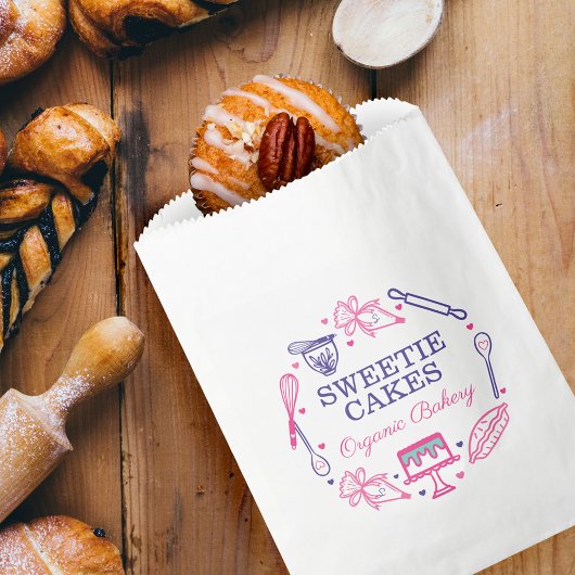 ベーキング&料理器具ピンク&パープルベーカリー フェイバーバッグ