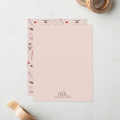 ベーキング&料理器具ベーカリー料理モノグラム ノートカード (正面/裏面インサイチュ)