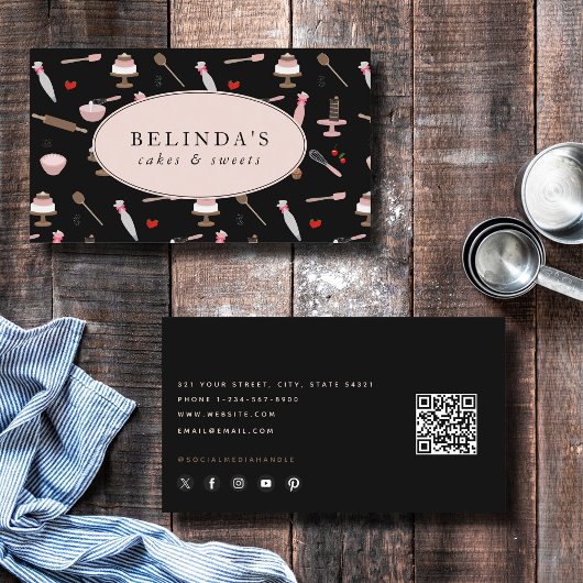 ベーキング&料理器具ベーカリー料理QRコード 名刺