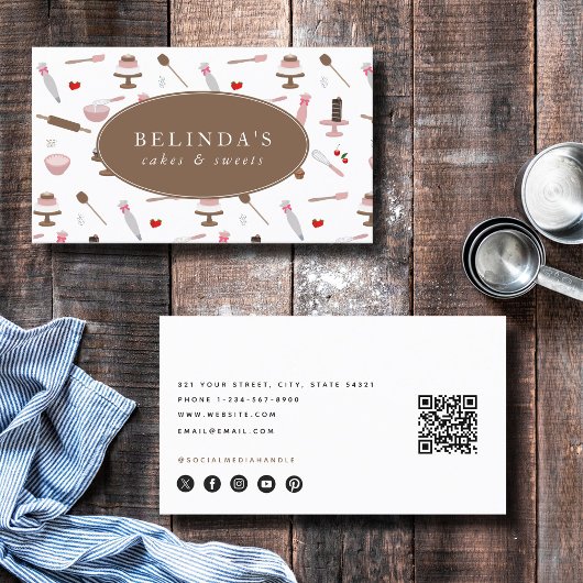 ベーキング&料理器具ベーカリー料理QRコード 名刺