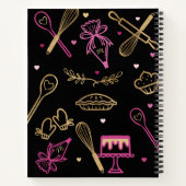 ベーキング&料理機器ブラック&金ゴールドレシピ ノートブック (裏面)