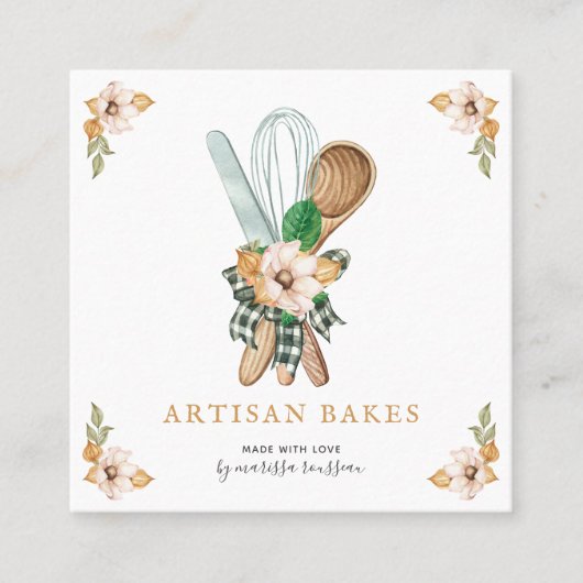 ベーキング&料理用品ベーカリーパティシシェフ スクエア名刺 (正面)