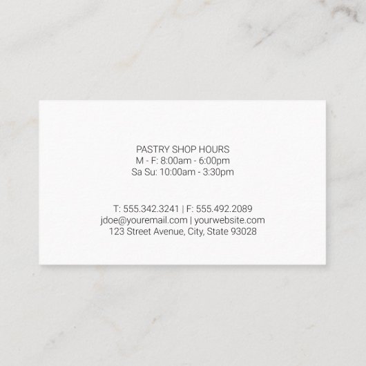 ベーキング | 料理 名刺 (裏面)