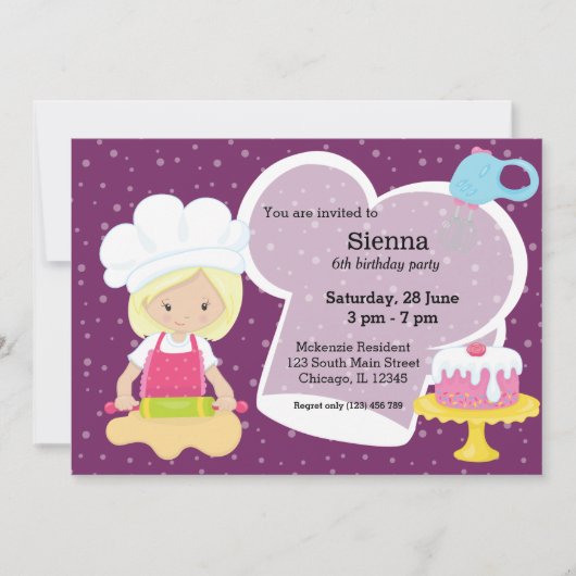 ベーキング*背景色の選択 招待状 (正面)