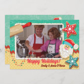 ベーキングCookieクリスマスフォトカード 招待状 (正面/裏面)