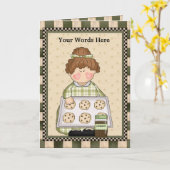 ベーキングCookiesおばあちゃんグリーティングカード カード (黄色い花)